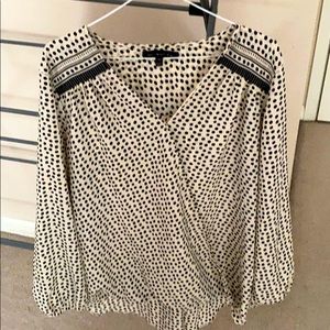 New Direction ladies creme & black LS blouse sz 1x
